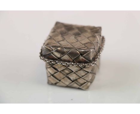 A vintage white metal trinket box 