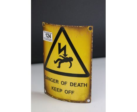 Mid 20th century enamel ' Electric, Danger Of Death Keep Off ' Sign 