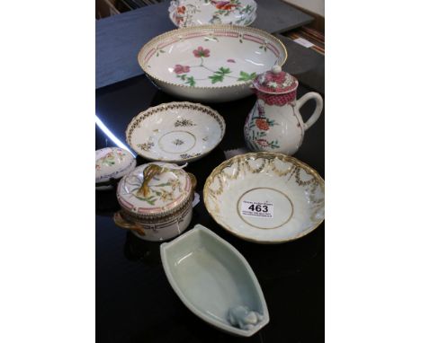 Collection of Ceramics including 18th century English Sparrow Beak Jug with Lid (a/f), Royal Copenhagen Bowl, 25.5cms diamete