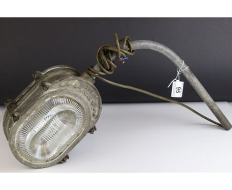 Industrial 1940's / 50's Double Sided Light with Prism Glass called ' The Wigan ' and made by Heyes &amp; Company 
