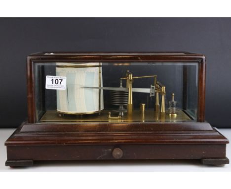 A 20th century Negretti And Zambra barograph R/14878 with single drawer. 