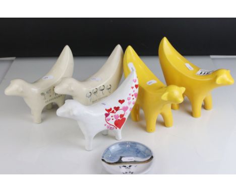 A collection of five Lambanana ceramic figures to include "Super Lambanana" and a "Merseybeat Appeal" example. 
