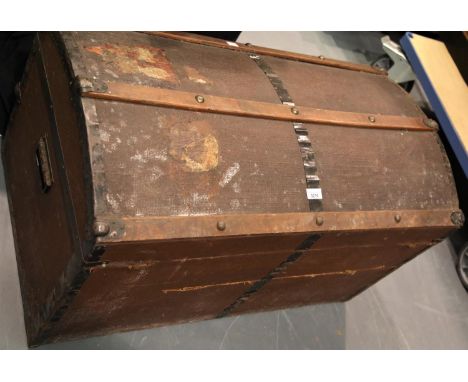 Wooden steel bound cabin trunk. Not available for in-house P&amp;P 