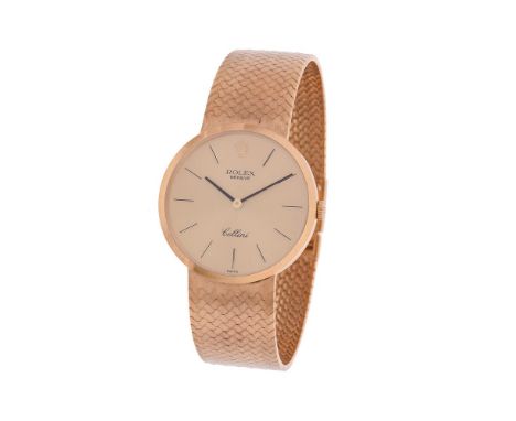 Rolex, Cellini, ref. 4309, an 18 carat gold bracelet watch, no. 4273783, circa 1976, manual wind movement, 19 jewels, cal. 16