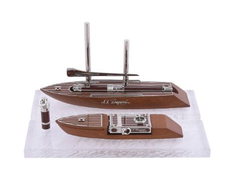 S. T. Dupont, Seven Seas, a limited edition writing and smoking kit, no. 100/300, comprising a fountain pen with rollerball c