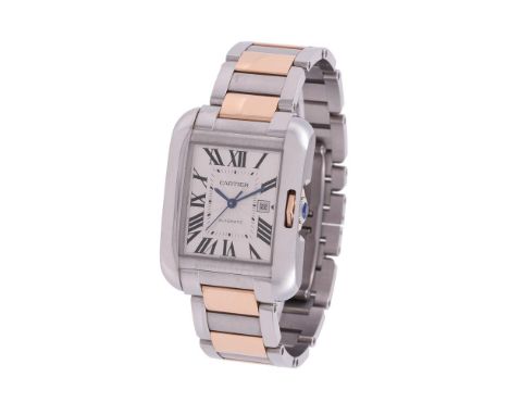 Cartier Tank Anglaise Mid Size 18K Rose Gold + Steel from 2014 Ref 3511 Watch + Box + Papers