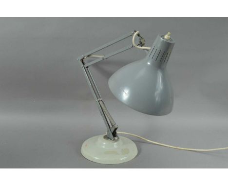 A grey painted anglepoise lamp,