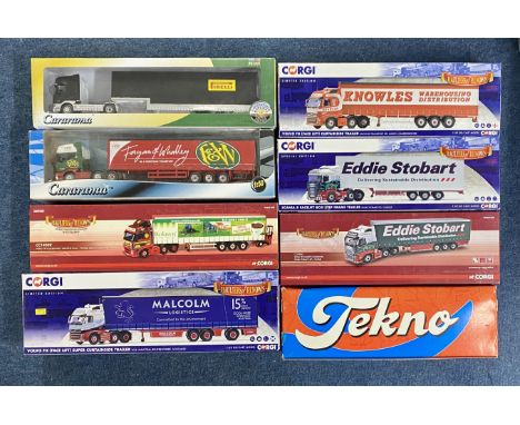 A large collection of 18 boxed model haulage trucks. 1:50 scale. Limited edition collectables, Cararama Fagan &amp; Whalley, 