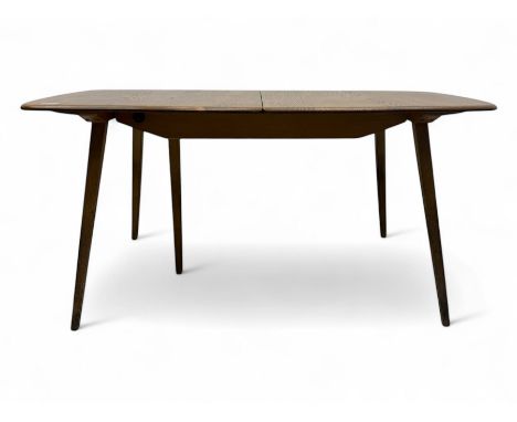 Lucian Ercolani for Ercol - light elm and beech 'Bellingdon' extending dining table, rectangular top with pull-out mechanism 