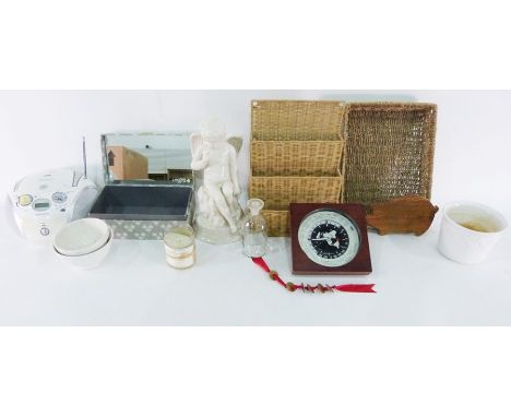 Roberts Swallow compact disc player, assorted vases, an empty Longcam presentation box, five various white soup bowls marked 