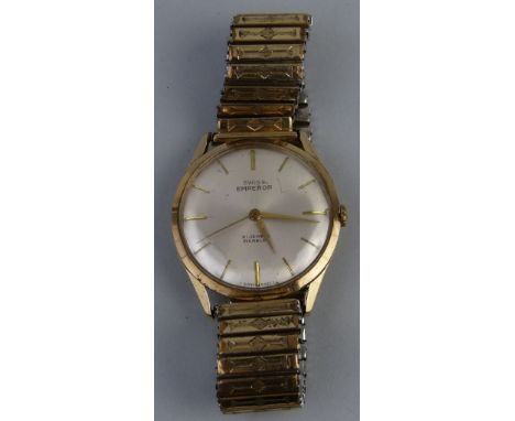 A gentleman's wristwatch, the automatic movement inscribed "CYMA, 27 jewels" having circular champagne coloured dial with cen