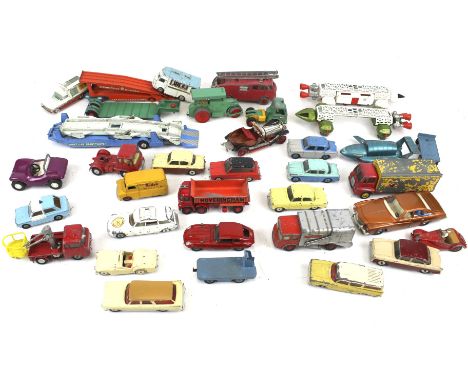 An assortment of playworn diecast. Including a Corgi 'Buck Regal', Dinky Supertoys 'Fire Engine' 955, etc