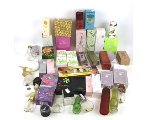 A collection of vintage purfume bottles. Including Avon, Yves Rocher, etc, some unused.