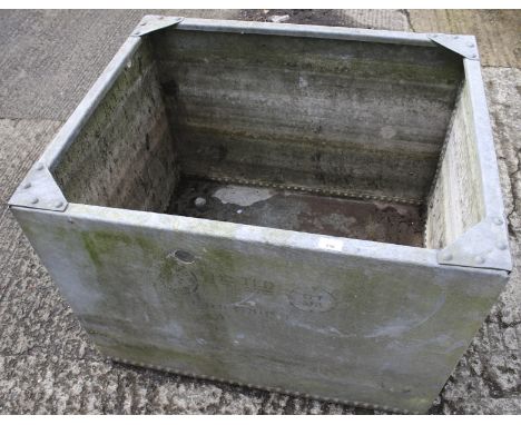 A galvanised trough. H66cm x W90cm x D74cm
