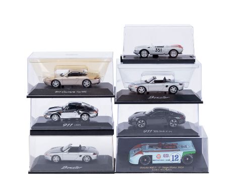 PORSCHE - Konvolut Sammlermodellautos, bestehend aus:1.) Paul´s Model Art/ Minichamps, Porsche 911 (1994), Metal 1:43, WAP 02