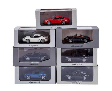 PORSCHE - Konvolut Sammlermodellautos, bestehend aus: 1.) Paul´s Model Art/ Minichamps, Porsche 911 targa, Metal 1:43, WAP 02