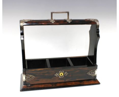 Victorian rosewood and silver mounted tantalus, Chapman, Son &amp; Co, London 1890, 36 x 33cm 