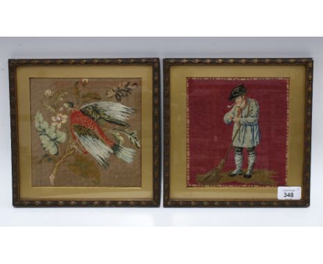 Two tapestry style panels within glazed gilt frames (2) 