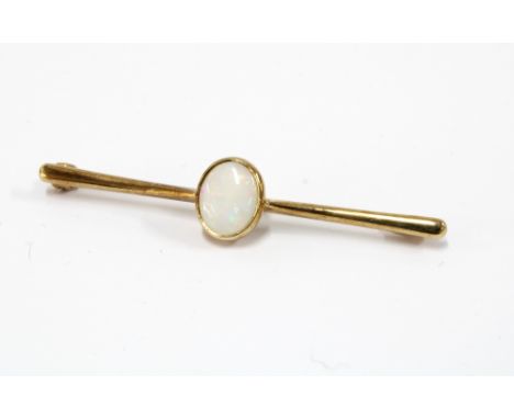 9ct gold opal bar brooch by Payton, Pepper &amp; Sons Ltd, 5.5cm 