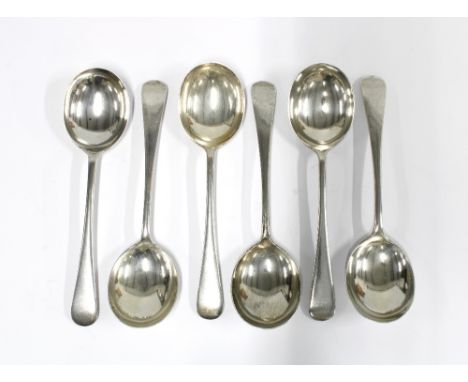 George VI set of six Mappin &amp; Webb silver soup spoons, Sheffield 1950 (6) 