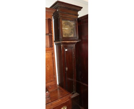An oak thirty hour alarm longcase clock, signed Newman, Norwich, early 18th century (now on a later wall bracket) 