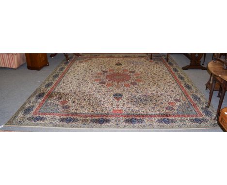 A machine made carpet of Ardabil design, 368cm by 324cm