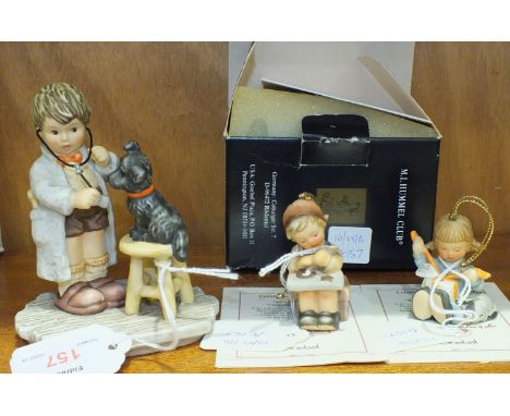 Six Berta Hummel figures, 'O Come All Ye Faithful', 'Tender Loving Care', 'Heavenly Trio', (all boxed), 'The Doctor's In', 'C