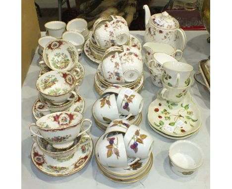 Approximately twenty-eight pieces of Minton 'Ancestral' bone china tea ware, six each Royal Worcester Evesham cups and saucer