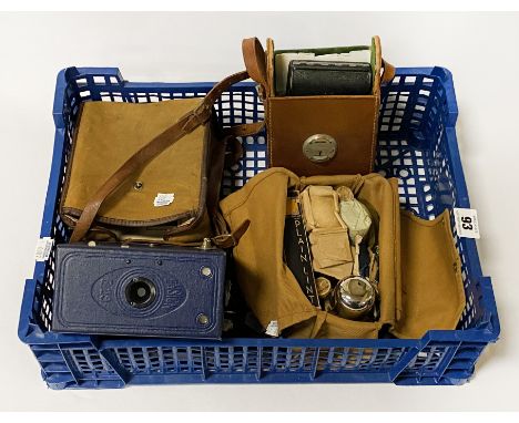 INTERESTING LOT INCLUDING BLUE ENSIGN CAMERA, E29 ANOTHER ENSIGN MANICURE SET A/F - FIRST AID KIT