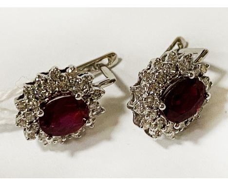 18CT RUBY &amp; DIAMOND EARRINGS