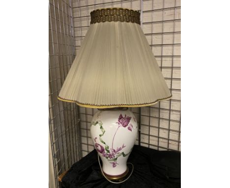 LARGE GERMAN PORCELAIN FLOOR LAMP &amp; SHADE A/F 96CM (H)