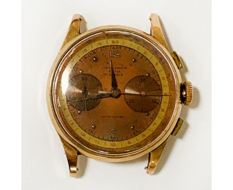 18 CT. GOLD CHRONOGRAPH WATCH - A/F