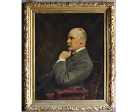 *  SIR ARTHUR STOCKDALE COPE (1857-1940); Portrait of Edward Clitherow Brooksbank, first Baronet, seated, half length, in car