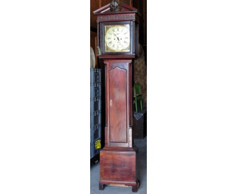 *  A George III Longcase Clock, the brass dial with ormolu spandrels, seconds and date rings, and inscribed "John Williamson,