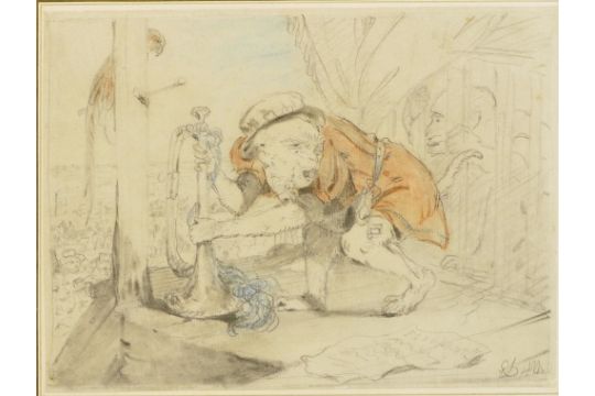 sir edwin landseer 1802 1873 the monkey at a fair pencil previous