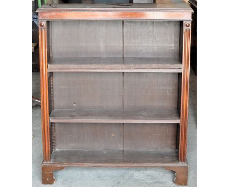 *  A mahogany three shelf Open Bookcase.  2' 10" (87cms) wide.