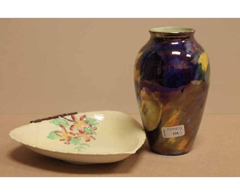 MALING LUSTRE VASE
together with a Carltonware dish of leaf form (2)