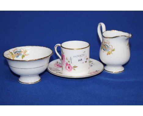 SET OF SIX ROYAL WORCESTER 'MARISSA' PATTERN COFFEE CANS AND SAUCERS
together with a floral pattern milk jug and sugar bowl