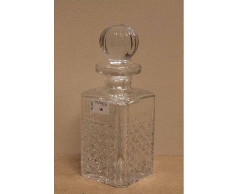 EDINBURGH CRYSTAL SQUARE DECANTER
with original label, 24.5cm high