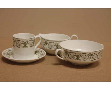 COMPLETE WEDGWOOD 'COLONNADE' PATTERN EIGHT PLACE SETTING DINNER SERVICE
including eight, soup bowls, soup saucers, side plat