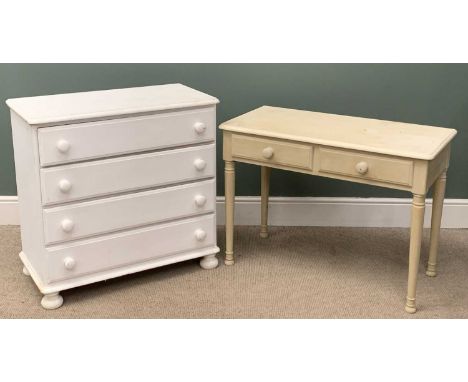 TWO ITEMS OF MODERN LIGHT COLOUR FURNITURE including chest by Ducal, 84 (h) x 87 (w) x 45cms (d) and two-drawer desk, 72 (h) 