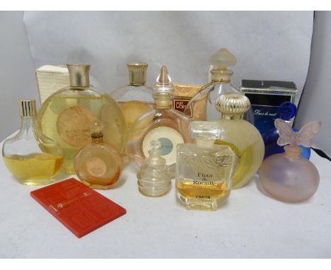 Commercial Perfume bottles - Lalique for Mitsouko, Guerlain, bottle and stopper, original paper label, string and seal; Laliq