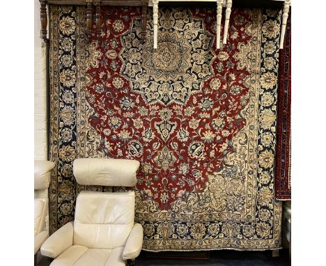 CENTRAL PERSIAN PART SILK QUM CARPET 350CMS X 225CMS