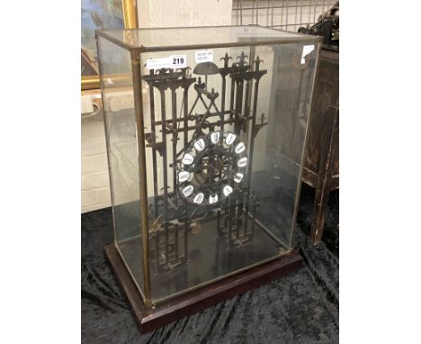SKELETON CLOCK IN CASE - 64.5 CMS INC. CASE