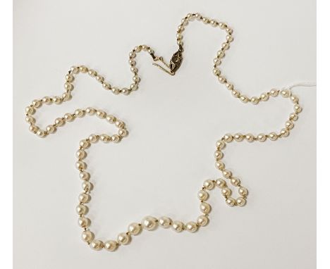 CULTURED PEARL NECKLACE WITH 9CT GOLD CLASP