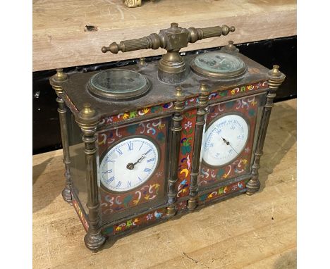 CLOISONNE CLOCK BAROMETER - 20 CMS (H) APPROX
