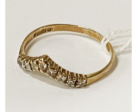 9CT GOLD DIAMOND WISHBONE RING - SIZE R 1.7 GRAMS APPROX 