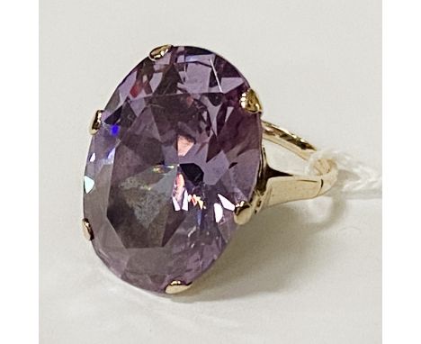 9CT GOLD &amp; AMETHYST COCKTAIL RING SIZE N - APPROX 13.9 GRAMS