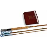A fine Hardy Alnwick Crown Houghton Palakona split cane trout fly rod: 10ft 3pc, alloy uplocking