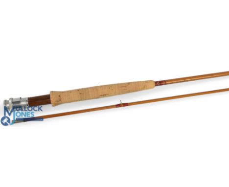 Orrell SF hand built split cane compound taper light line brook trout fly rod, 7ft 6" 2pc line 3/4#, 1981 alloy uplocking ree